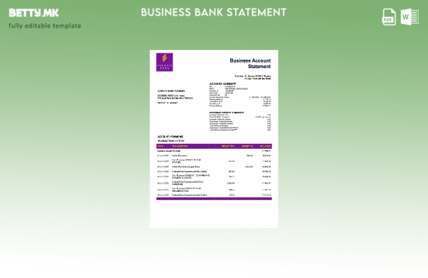 модерен стил Нигерија Поларис изјава за претпријатие за сметка Word и PDF шаблон